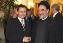 Gerald Grosz mit dem Präsidenten der Islamischen Republik Iran Mohammad Chatami in Teheran